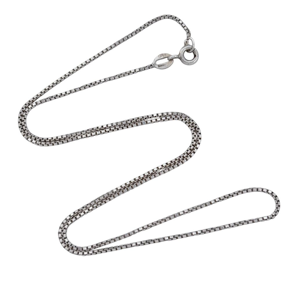 Vintage Italian Sterling Silver 925 Box Link Chain Necklace 16" - Picture 4 of 8